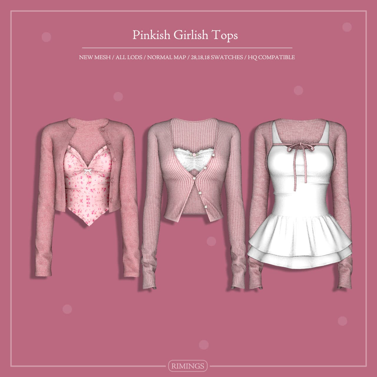 Скриншот мода Сет топов Pinkish Girly Tops